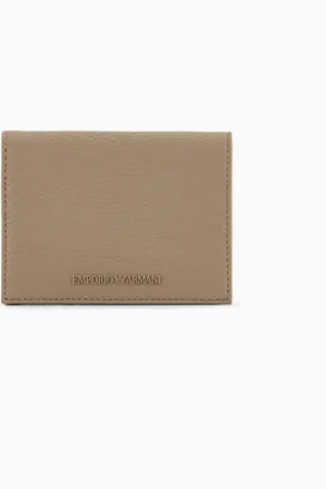 Emporio Armani Kompaktes Portemonnaie aus getrommeltem Leder