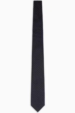 Emporio Armani Krawatte aus reiner Seide mit kleinem Majolika-Muster in Jacquard-Stoff-Verarbeitung