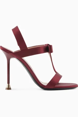 Giorgio Armani T-Bar-Sandalen mit Schleife, gefertigt aus gebürstetem Leder
