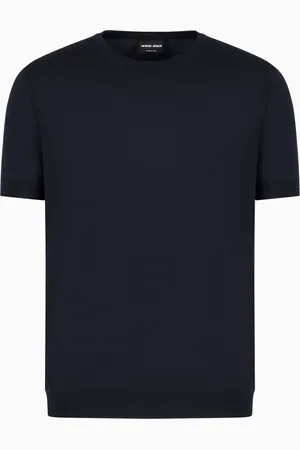 Giorgio Armani Pullover mit Rundhalsausschnitt und kurzen Ärmeln aus Seide und Baumwolle