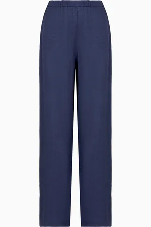 Emporio Armani Hose mit elastischem Bund, gefertigt aus strukturierter Viskose