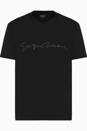Giorgio Armani T-Shirt aus Stretch-Viskose mit Logo-Schriftzug