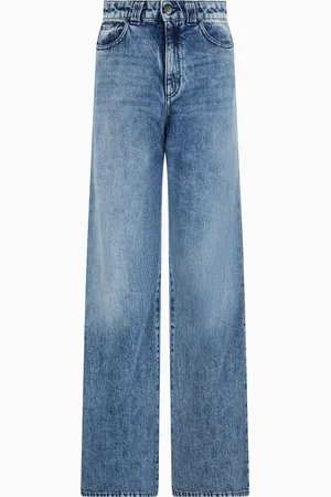 Emporio Armani J14 Denim-Jeans mit hoher Taille und weitem Cropped-Bein