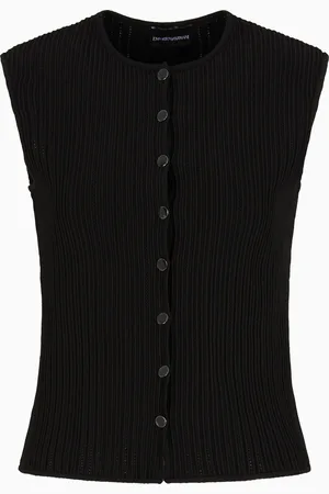 Emporio Armani Weste aus perforiertem Ottoman-Stoff