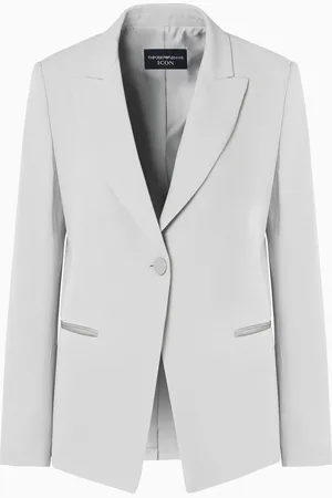 Emporio Armani Icon Einreihiger Blazer aus Acetatmischgewebe mit Karomuster