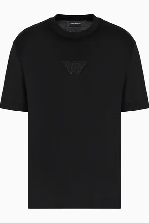 Emporio Armani ASV T-Shirt aus einer Jersey-Lyocell-Mischung mit Adler-Patch der Clubwear-Sonderkollektion