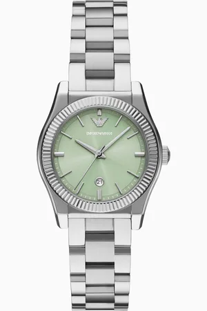 Emporio Armani Dreizeigeruhr aus Edelstahl mit Datumsanzeige