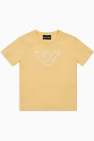 Emporio Armani ASV T-Shirt aus Jersey mit Adler und Gänseblümchen