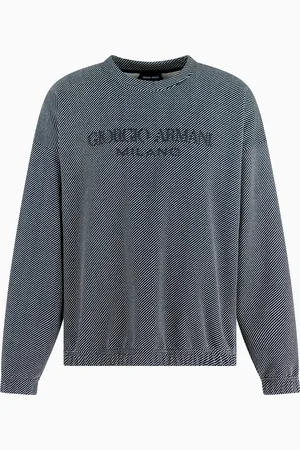 Giorgio Armani Sweatshirt aus Baumwolle mit Logo-Stickerei aus der Denim Kollektion