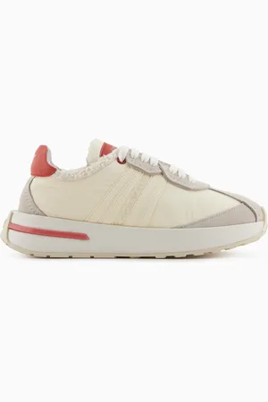 Emporio Armani Sneaker aus Nylon mit Details aus Veloursleder