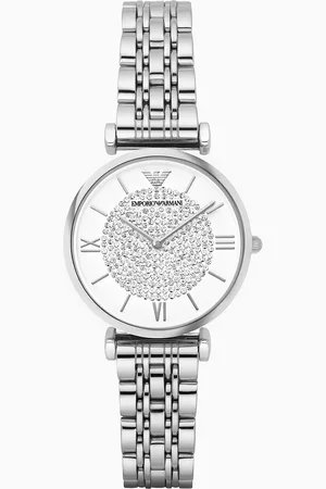 Emporio Armani Damen-Zweizeigeruhr mit Edelstahlarmband