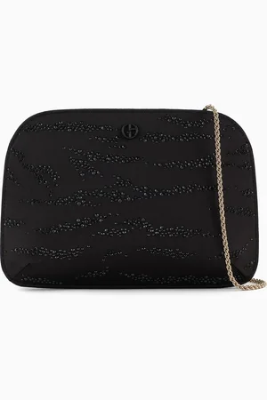 Giorgio Armani Clutch la Prima aus Satin mit Tiermuster aus Strass
