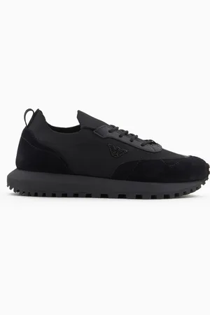 Emporio Armani Strick-Sneaker mit Details aus Wildleder