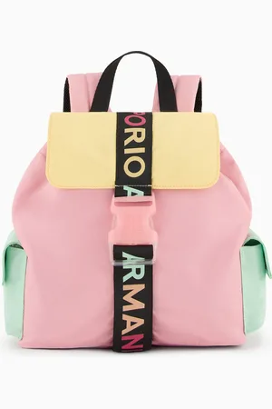 Emporio Armani Nylon-Rucksack mit Colorblock-Details und Logo-Riemen