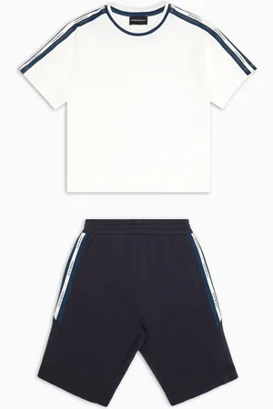 Emporio Armani Set bestehend aus einem T-Shirt und Bermudashorts Jersey, mit Logoband