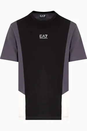 EA7 Summer Block T-Shirt mit Rundhalsausschnitt aus Baumwolljersey