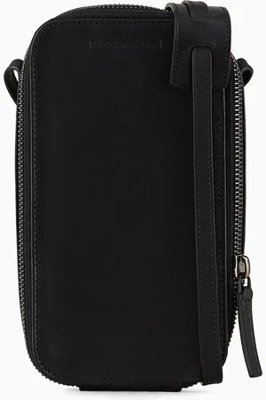 Emporio Armani Handyhülle für iPhone aus Leder mit Logo und Trageriemen
