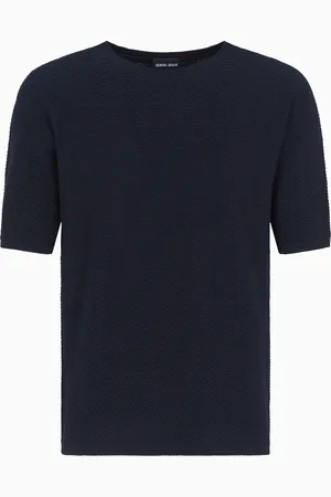 Giorgio Armani Pullover mit Rundhalsausschnitt aus Schurwolle mit Fischgrat-Muster