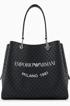 Emporio Armani Shopper mit Allover-Adler und Adler-Anhänger