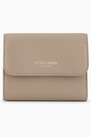 Giorgio Armani Trifold-Portemonnaie aus genarbtem Kalbsleder