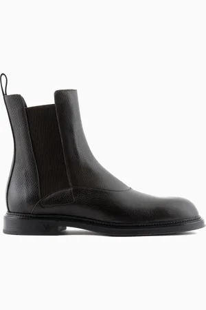 Emporio Armani Chelsea-Stiefeletten aus genarbtem Leder