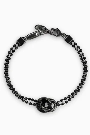 Emporio Armani Gliederarmband aus Edelstahl mit geschwärztem Finish