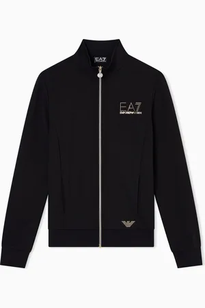 EA7 Evolution Sweatshirt mit Rei??verschluss aus elastischer Viskose-Mischung