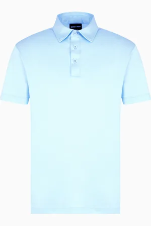Giorgio Armani Poloshirt aus Seidenjersey und Baumwollgemisch