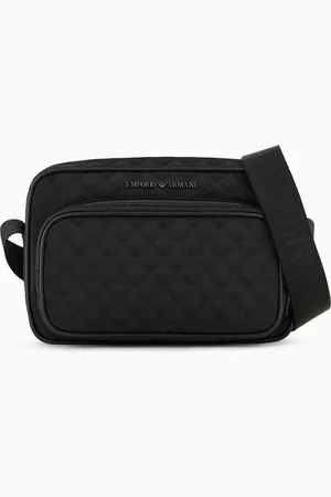 Emporio Armani Umhängetasche aus Nylon mit durchgehendem Adler aus Jacquard-Stoff