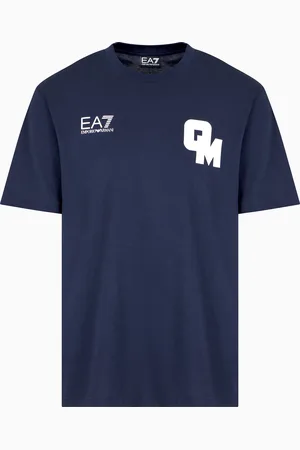 EA7 Olimpia Milano Baumwoll-T-Shirt mit Rundhalsausschnitt