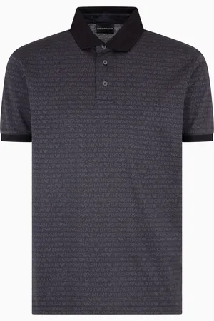 Emporio Armani Poloshirt aus Jacquard-Jersey mit Allover-Logo-Schriftzug