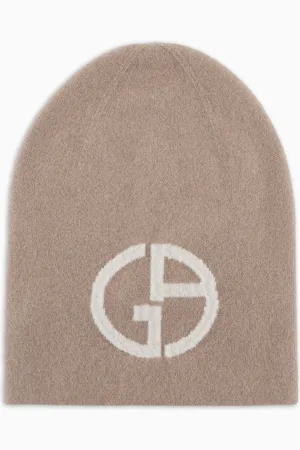 Giorgio Armani Beanie aus Kaschmir mit Jacquard-Logo