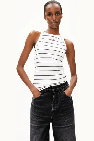 Armedangels KATAALIN FINE STRIPES Fitted Top - (L)