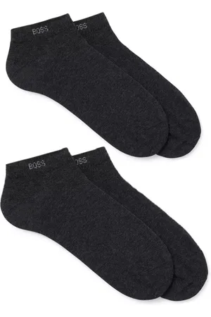 HUGO BOSS Boss 2-pack Shoeliner Finest Soft Cotton Grey Str 43-46 2 stk.