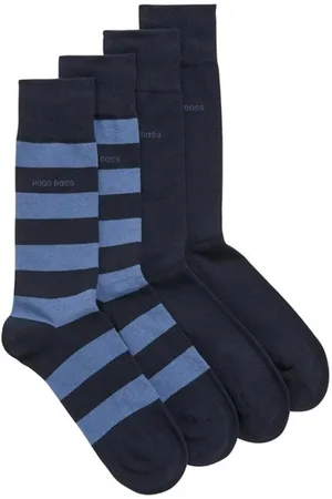 HUGO BOSS 2er Pack Socken - Block Stripe Blau (Gr. 39-42) 2 stk.