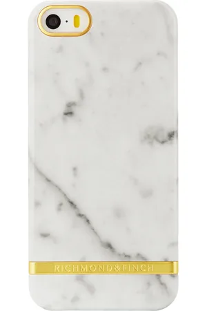 Richmond & Finch Carrera White Marble Glossy - Gold Iphone 5/5s/se Cover