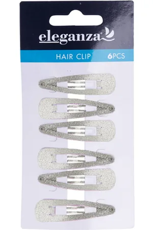 Venturini eleganza Silber Glitter Haarspangen 6cm 6 stk.