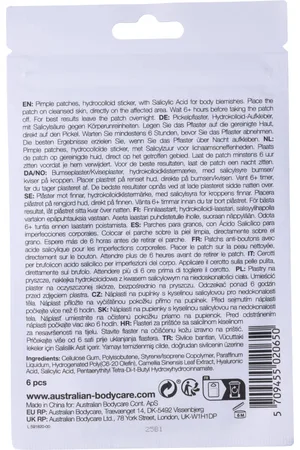 Australian Bodycare Pimple Patches – Bumseplastre Til Ryg Og Bryst 6 stk.