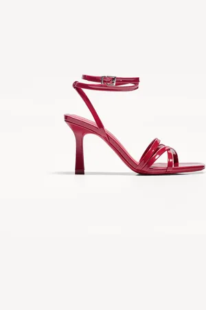 Bershka Sandalen Mit Absatz Und Riemchen Damen 35 Rot