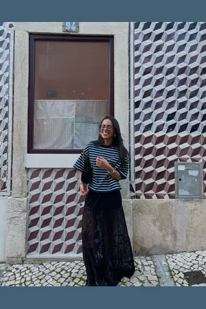 Bershka Midirock Mit Spitzenkante Damen Xs Schwarz