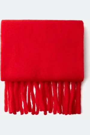 Bershka Unifarbener Schal Damen Rot