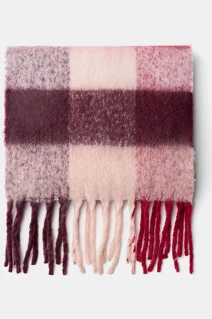 Bershka Schal Mit Karomuster In Burgund Damen Granatrot