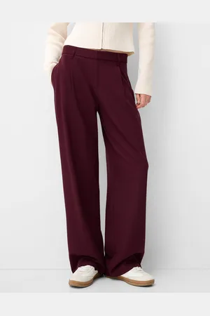 Bershka Baggyhose Mit Tiefem Bund Damen 32 Granatrot
