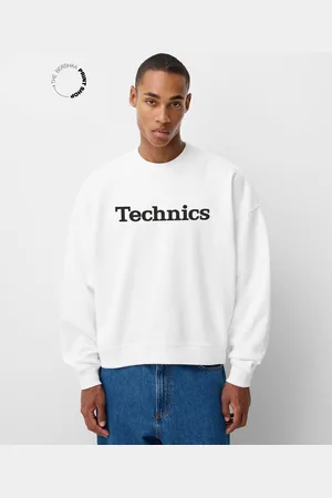Bershka Sweatshirt Technics Aus Plüsch Herren Xs Weiss