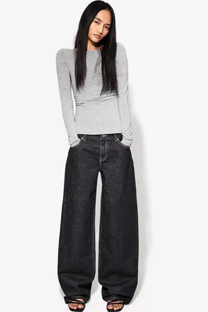 Bershka Langarmshirt Mit Raffung Damen Xs Grau
