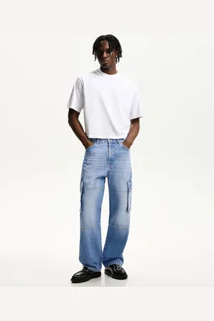 Bershka Jeans Im Cargo- Und Baggyhosen-Stil Herren 32 Ausgewaschenes Blau