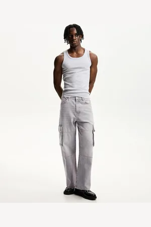 Bershka Jeans Im Cargo- Und Baggyhosen-Stil Herren 32 Grau