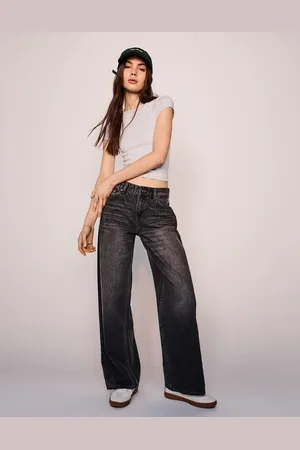 Bershka Boyfriend-Jeans Damen 10-12 Dunkelgrau