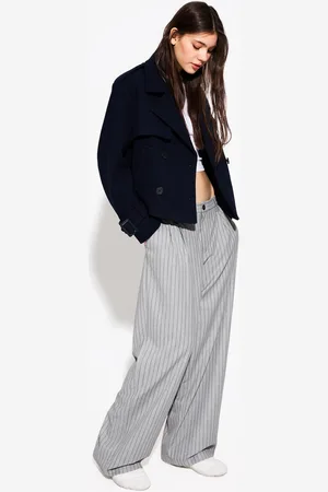 Bershka Baggyhose Mit Tiefem Bund Damen 32 Grau