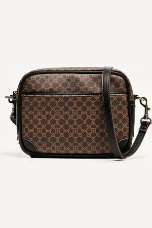 Bershka Crossbody-Tasche Mit Retro-Print Herren Schwarz